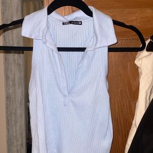 Zara tennis style top. Light blue/greyish. Great quality & very comfortable